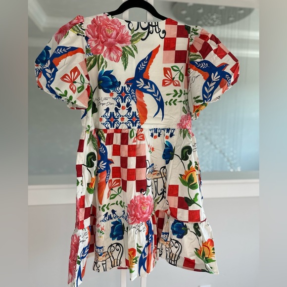 Alden Adair Colorful Floral Checkered Dress - Picture 5 of 7